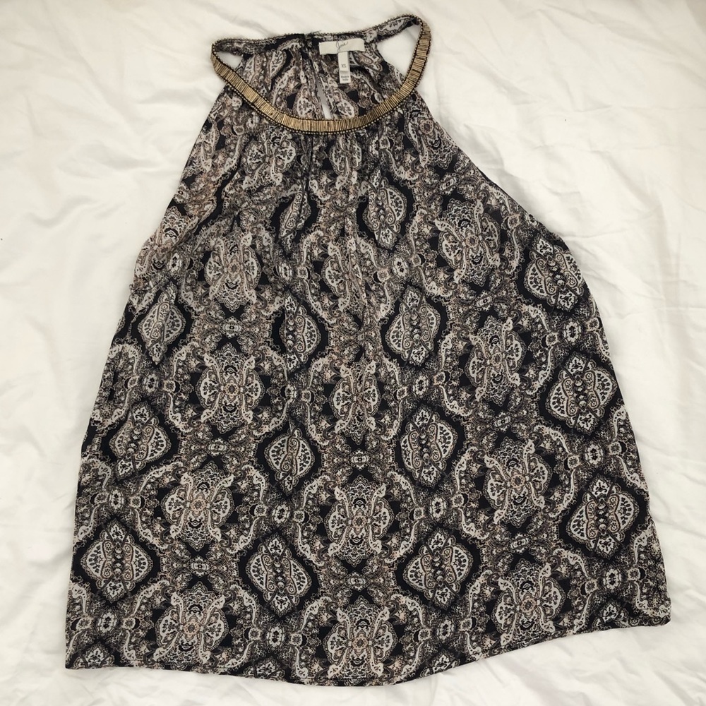 Joie Silk Top with Beaded Neck